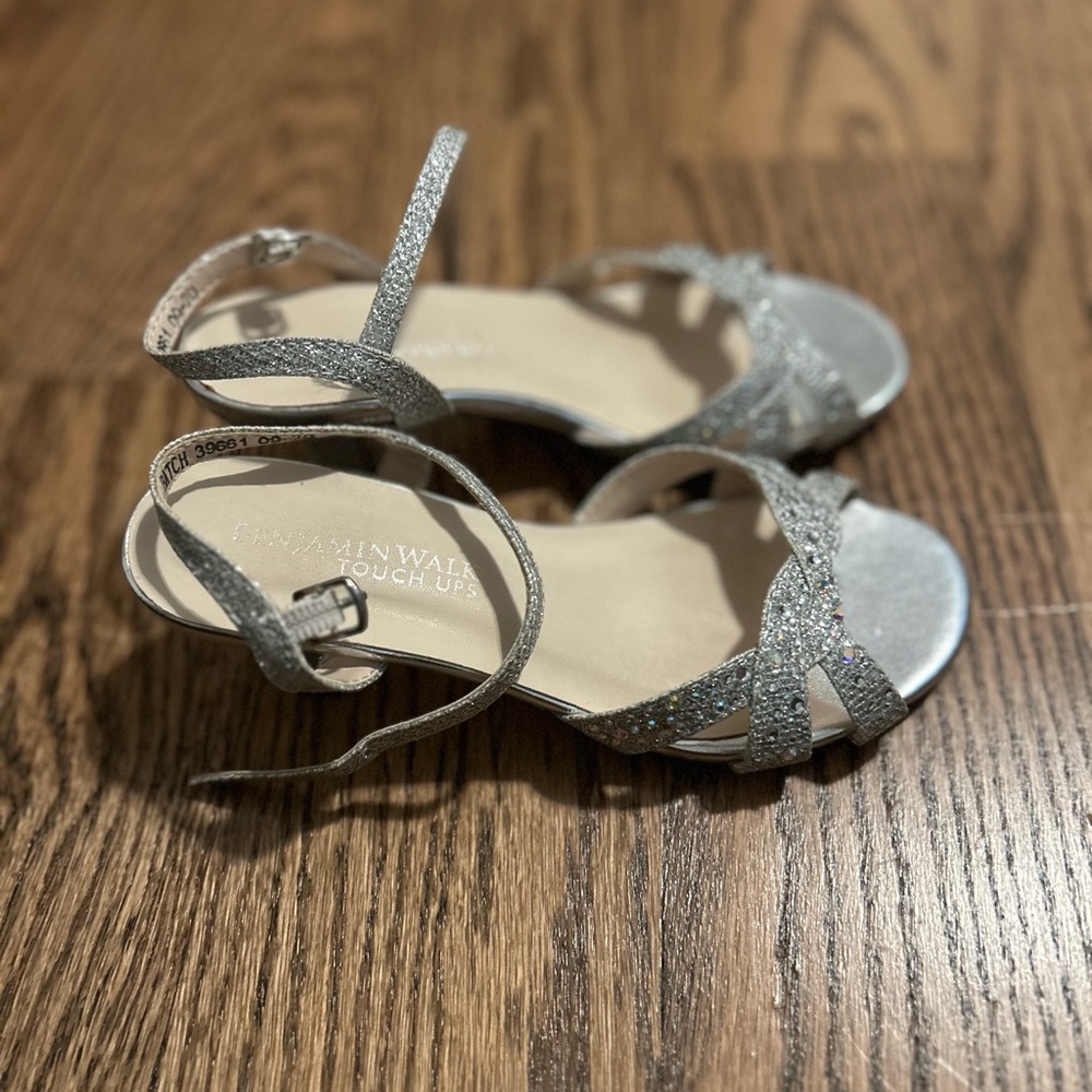Touch Ups Sparkling Silver Strappy Heels - Picture 3 of 7